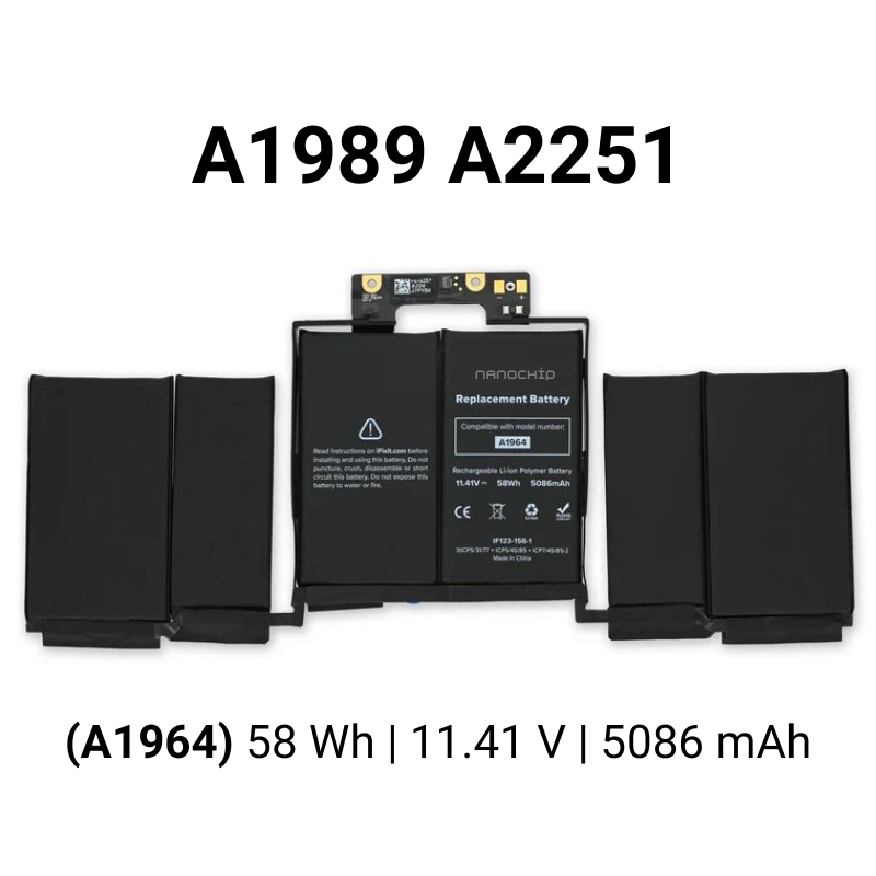 Bateria para MacBook Pro 13" A1706 A1708 (2016-2017) A1989 A2251 (2018-2020)